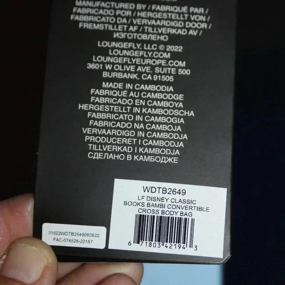 LOUNGEFLY DISNEY CLASSIC BOOKS BAMBI COVERTIBLE CROSS BODY BAG RARE NWT - Picture 3 of 16